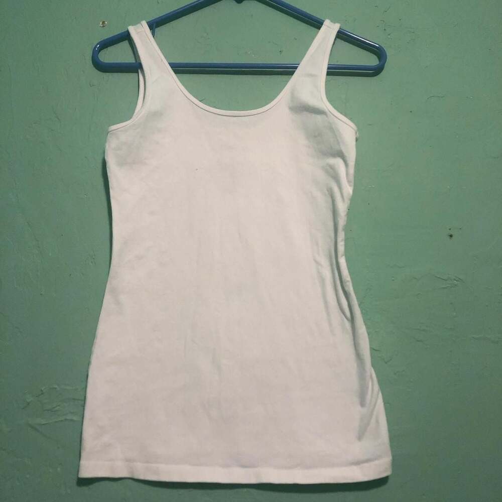 maurices White Cotton Stretch Scoopneck Tank Top - Picture 1 of 4